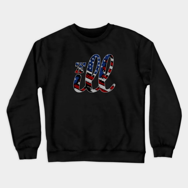 ILL Vintage Philly Grunge American Flag Philadelphia Fan Favorite Crewneck Sweatshirt by TeeCreations